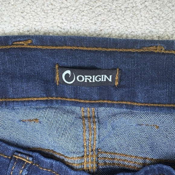 Origin Jeans Mens Size 34x 32 Dark Blue Straight Leg Made in USA Stretch Denim - Picture 3 of 8